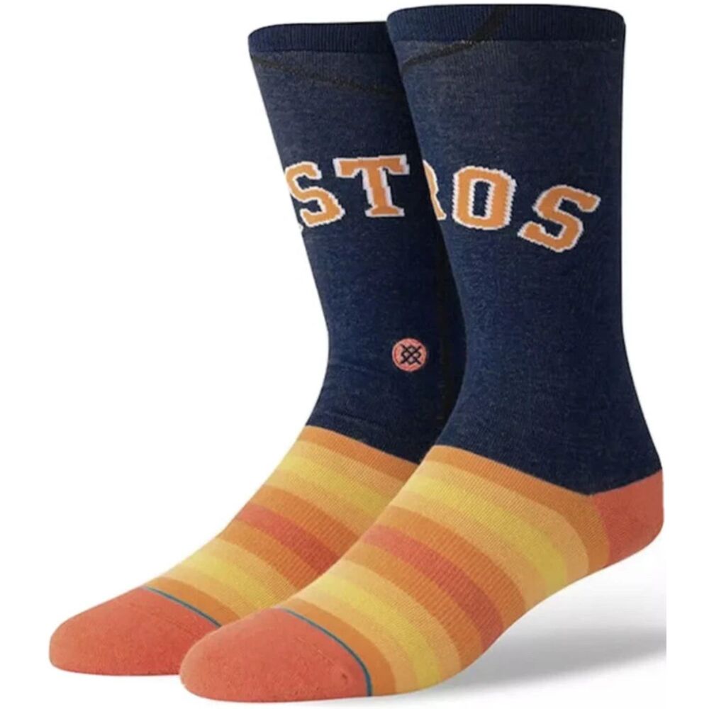 Stance Houston Astros Alt Jersey 3 Crew Socks Large Men's (9-13) NWT